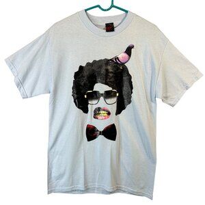 Mad Engine Graphic T Pigeon Afro Shades Lips Bowtie Mens M NWT